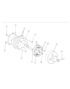 Brake Motor Mount And Hub Diagram and Parts List for M60-KH 53AB5BAX150-25-HP Cub Cadet Lawn Tractor